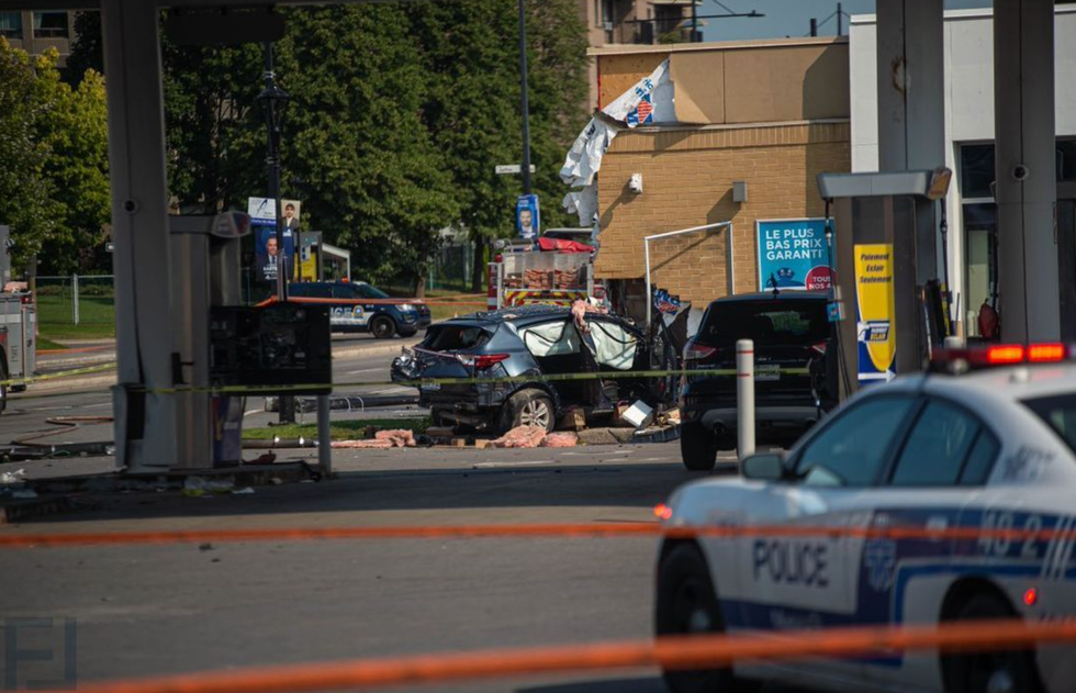 La voiture accident\u00e9e.