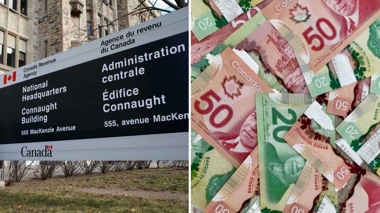 L’Agence du revenu du Canada. Droite: de l’argent canadien.