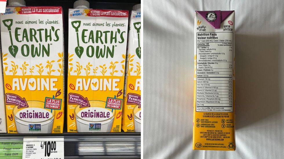 Lait d'avoine Earth's Own.