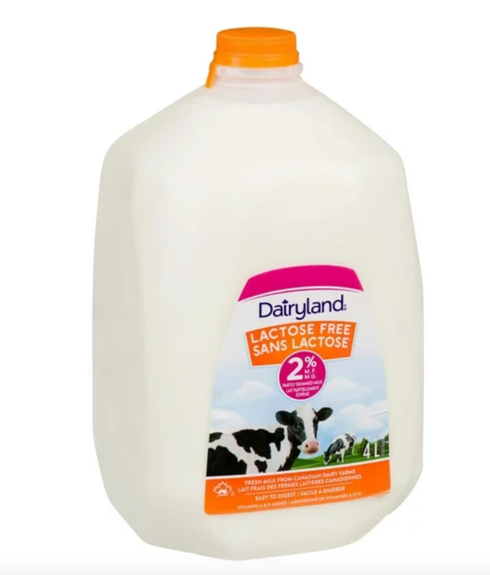 Lait sans lactose partiellement \u00e9cr\u00e9m\u00e9 2 % Dairyland.