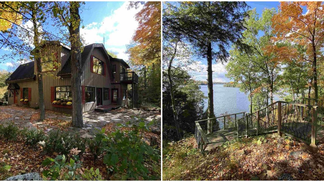 Lakeside Home For Sale In Ontario Has 6 Bedrooms & A Stairway To The Water