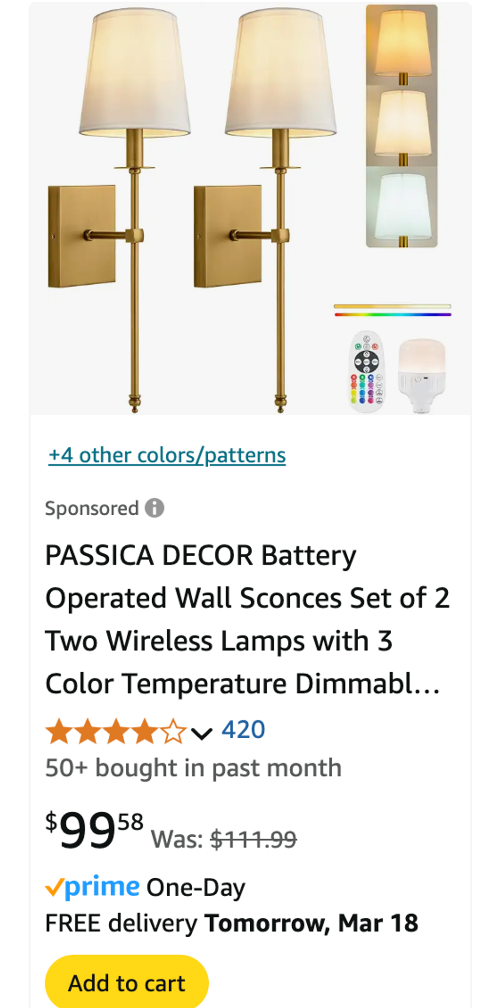 Lampes murales sans cordes \u00e0 vendre sur Amazon.