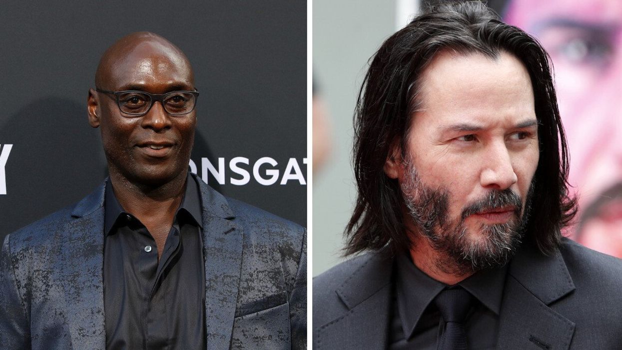 Lance Reddick. Right: Keanu Reeves.