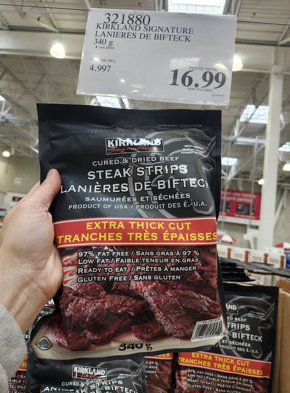 Lani\u00e8re de bifteck de la marque Kirkland.