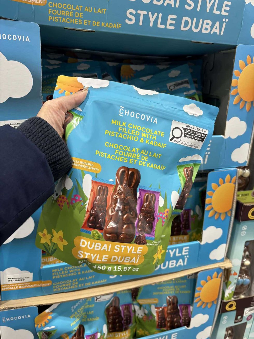 Lapins style Duba\u00ef de Chocovia au Costco.