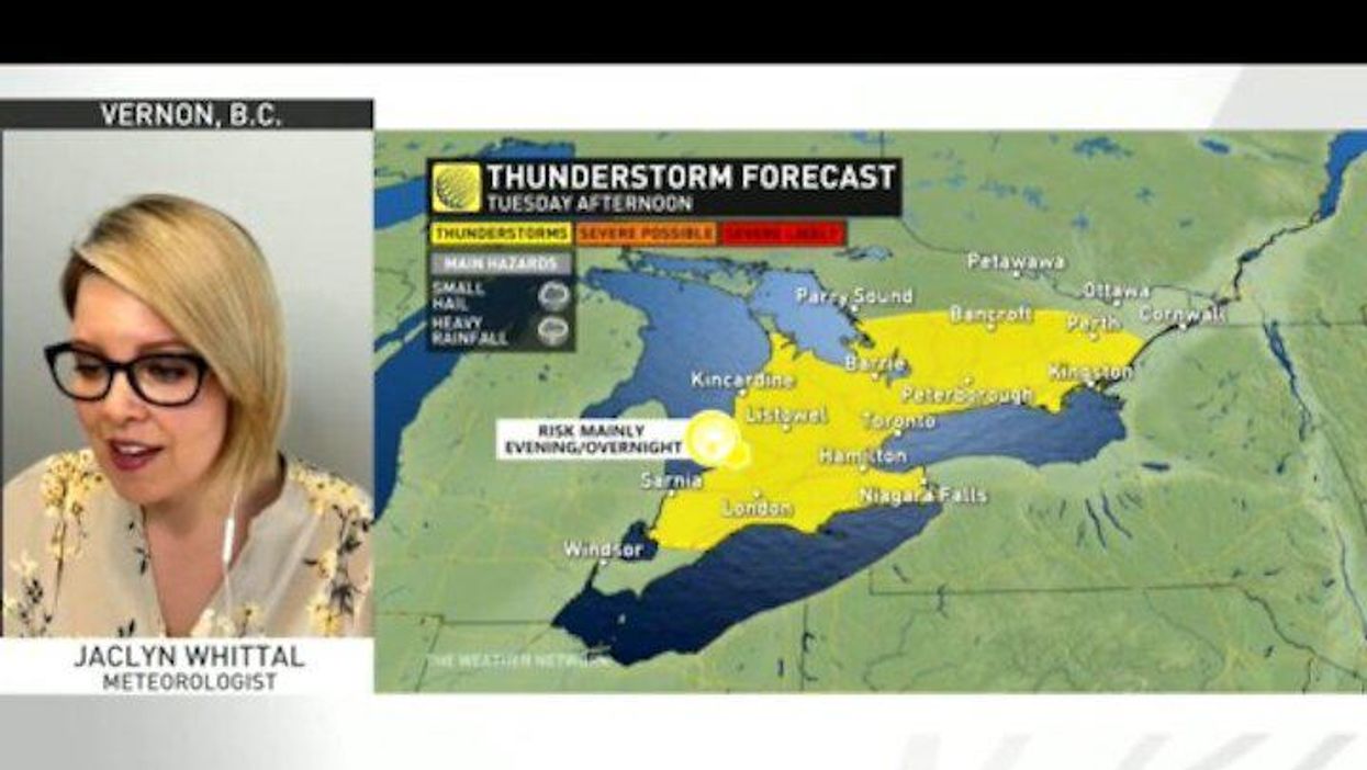 Thunderstorms, Hail & Strong Winds Could Slam Southern Ontario Today