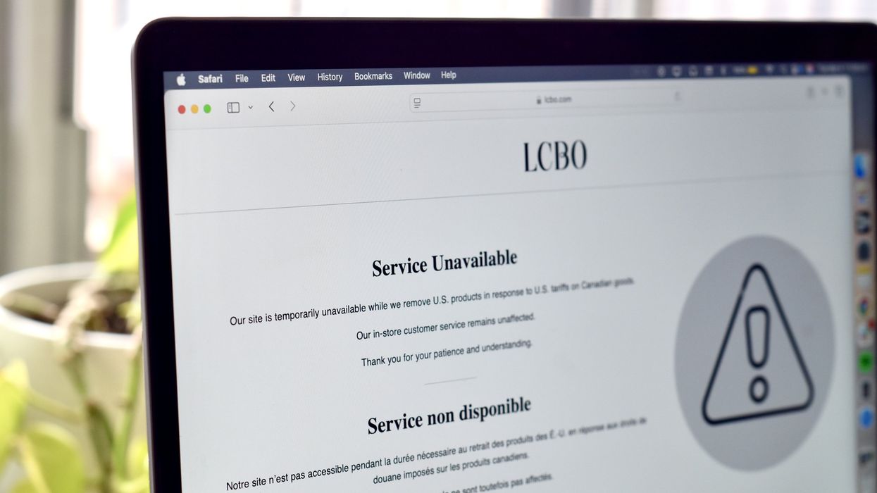 Laptop screen on LCBO website saying "Service Unavailable."