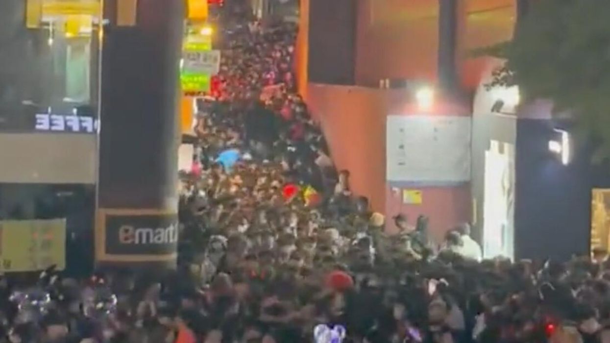 Large crowd in Seoul during the city's Halloween festivities.