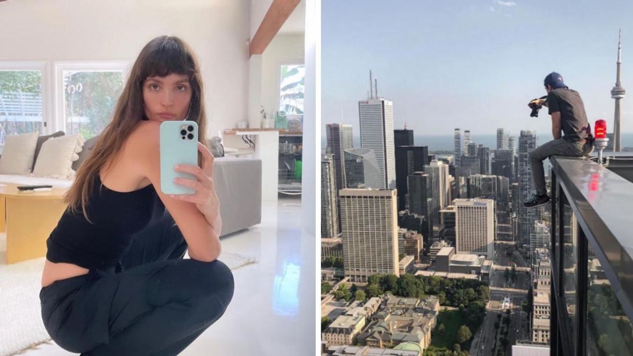 Late South African actress Charlbi Dean. Right: Toronto-based viral stunt performer ChaseTO.
