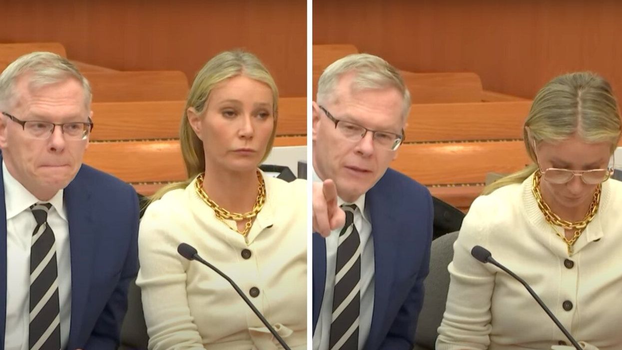 Lawyer Stephen Owens and actress Gwyneth Paltrow at a trial in Utah.