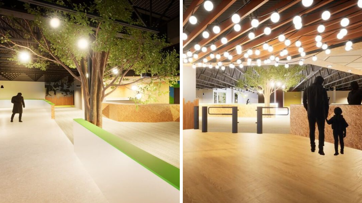 Layout and decor of a new roller skating rink opening in Ottawa.