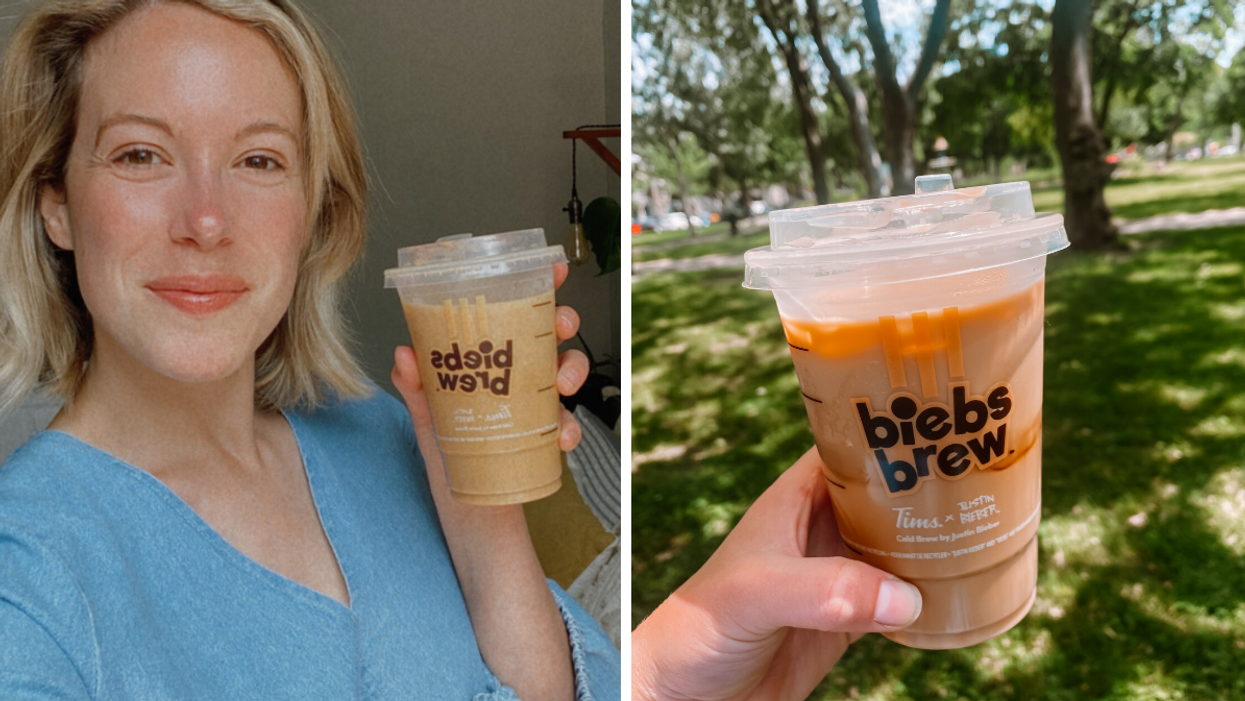 Le Biebs Brew de Tim Hortons.