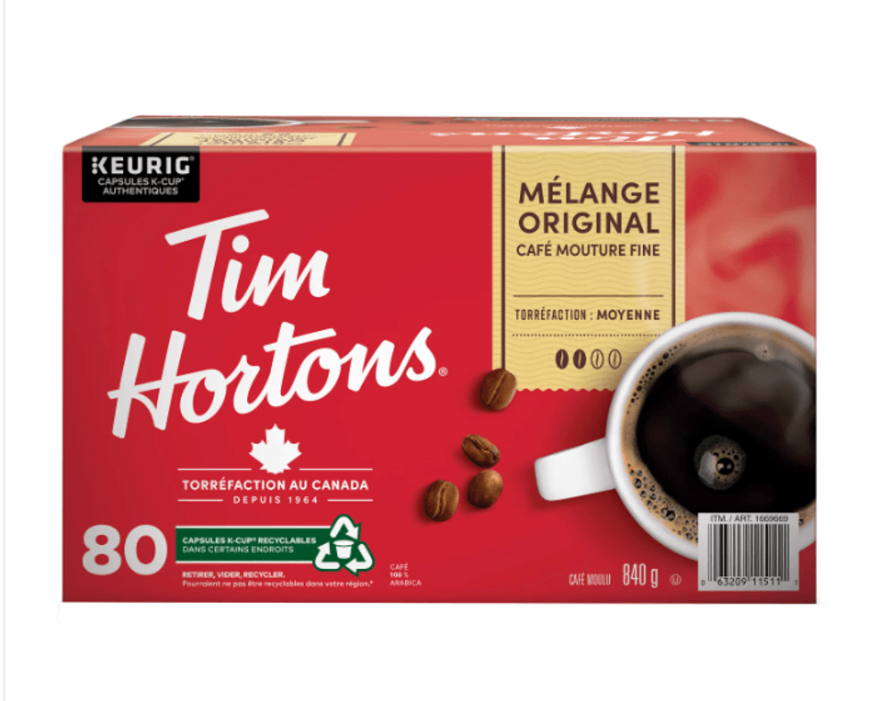 Le caf\u00e9 M\u00e9lange original de Tim Hortons sur le site du Costco.
