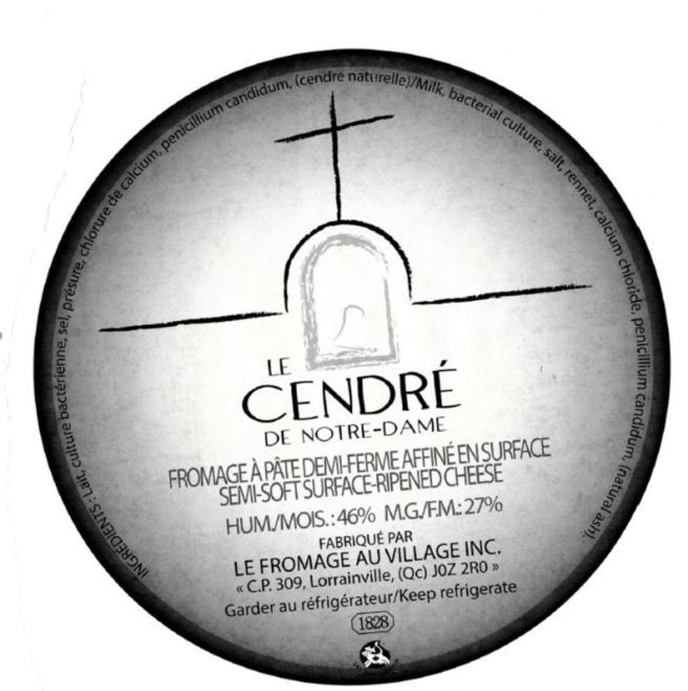 Le Cendr\u00e9 de Notre-Dame brand Semi-soft Surface-ripened Cheese.