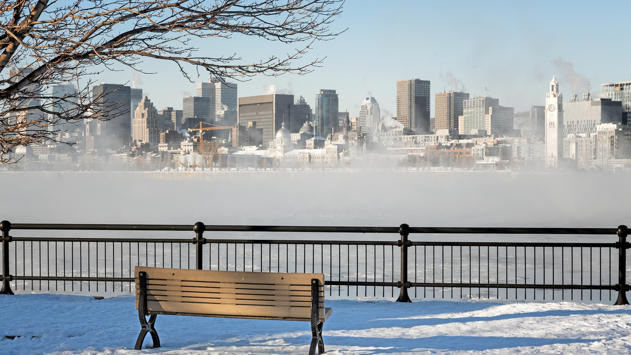 Le centre ville de Montréal l'hiver.