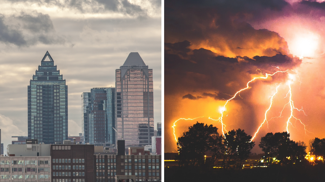 Le ciel à Montréal. Droite : Des orages.