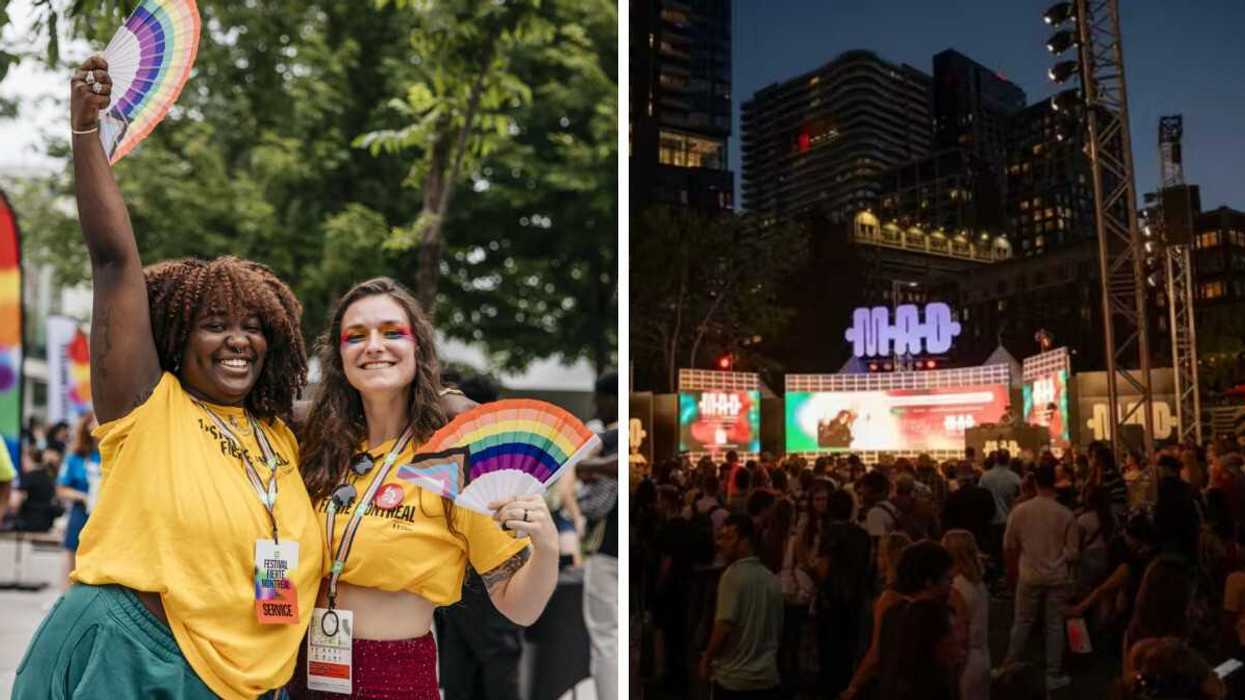 Le Défilé de la Fierté Montréal. Droite : Le M.A.D Fest.
