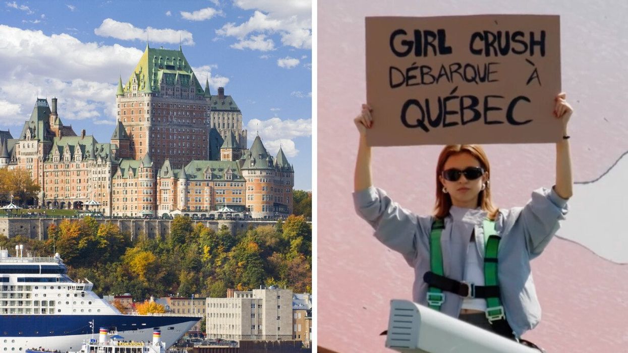 Le Fairmont Le Château Frontenac. Droite : Lucie Rhéaume annonce l'ouverture de Girl Crush à Québec.
