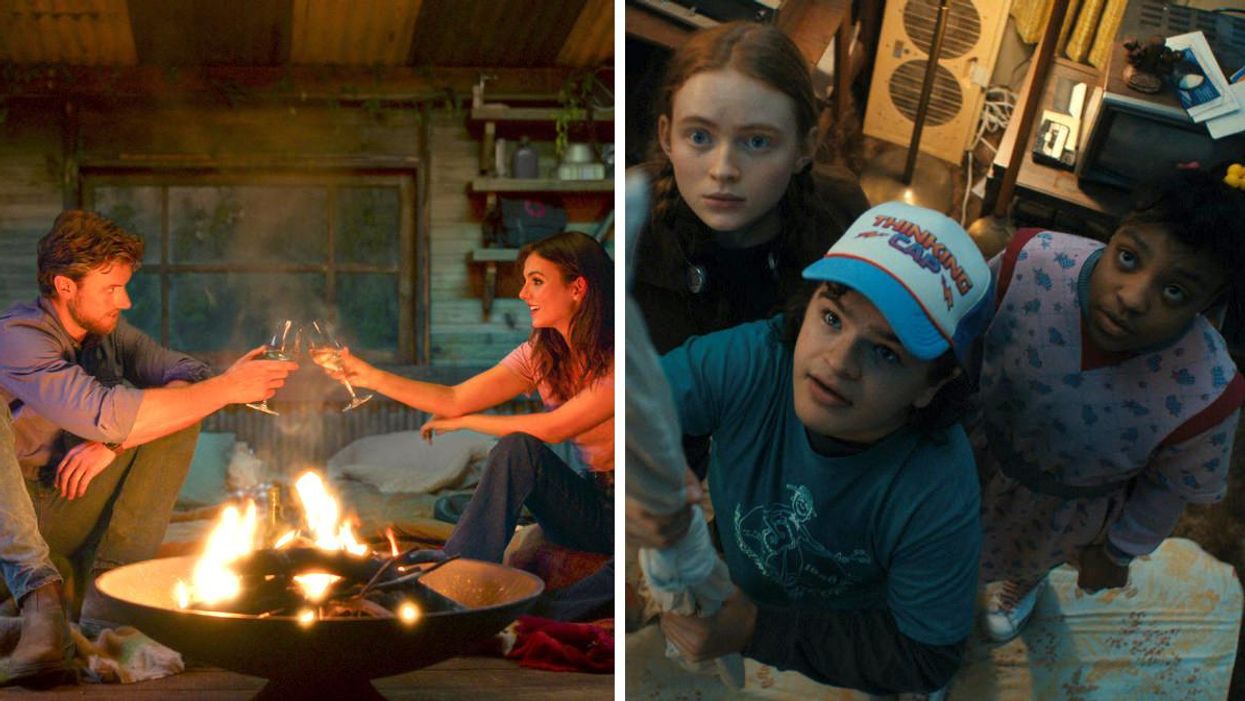 Le film A Perfect Pairing. Droite : La série Stranger Things.