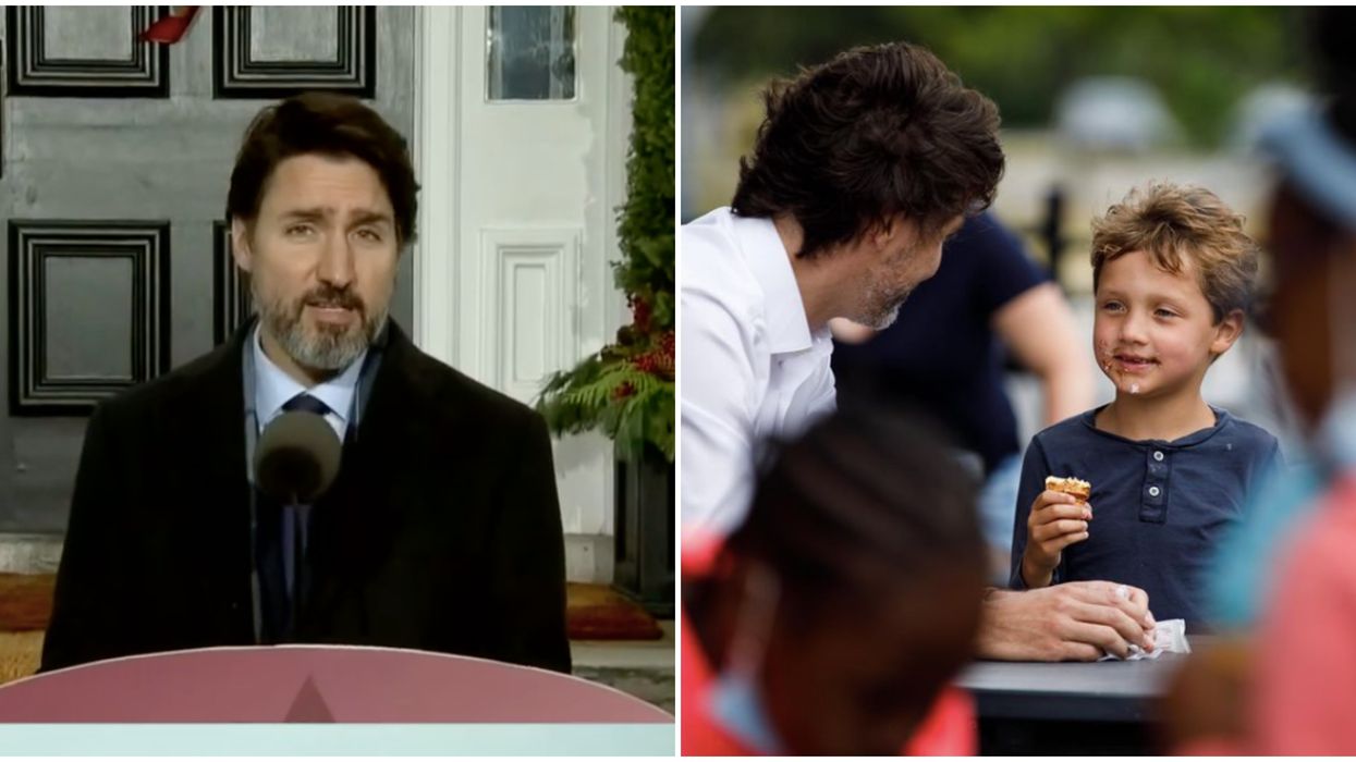 Le fils de Justin Trudeau fait un « photobomb » pendant sa conférence de presse