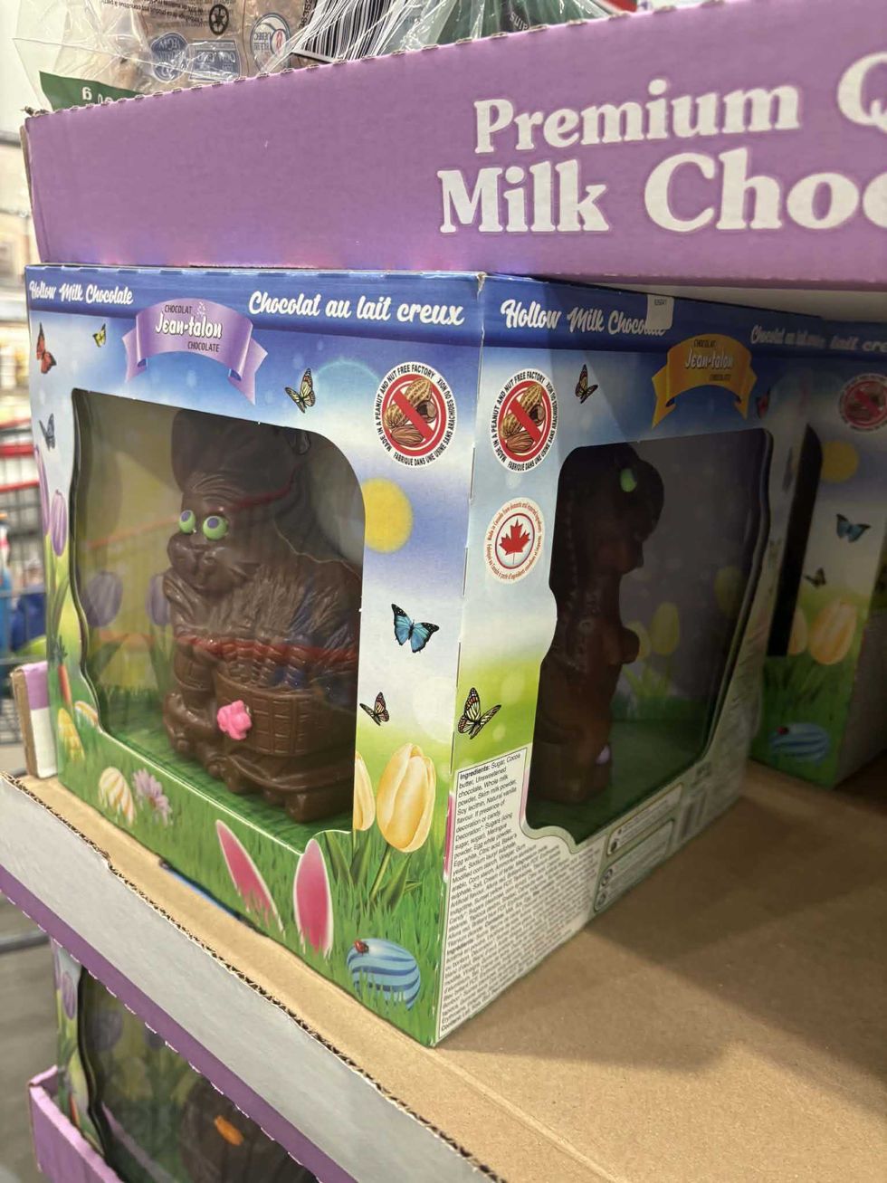 Le lapin en chocolat au lait creux Chocolat Jean-Talon au Costco.