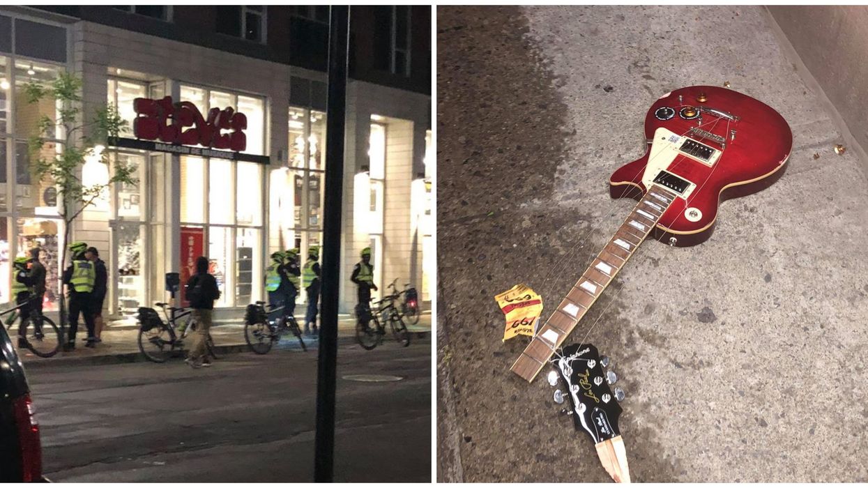 Le magasin de musique Steve's est vandalisé suite aux manifestations du 31 mai à Montréal