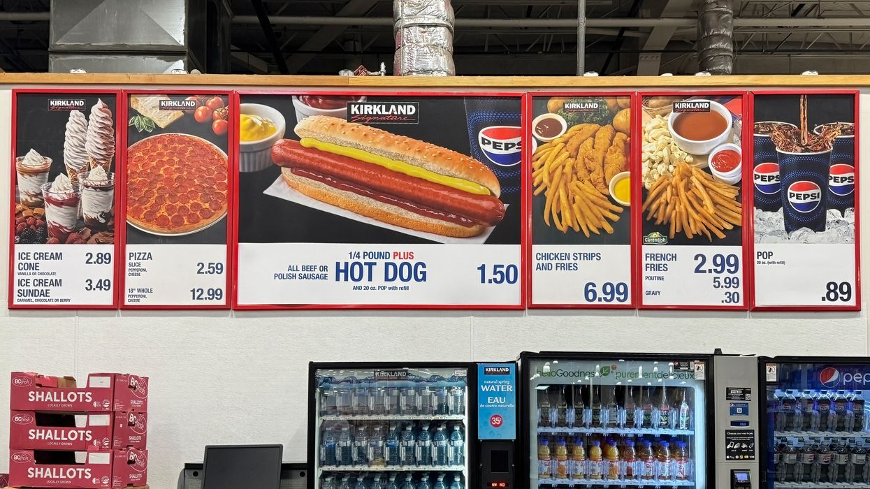 Le menu du Costco.
