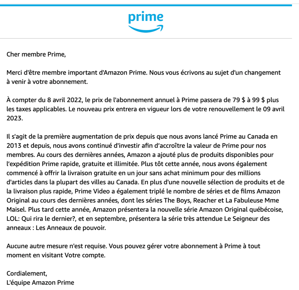 Le message de la multinationale \u00e0 sa client\u00e8le.