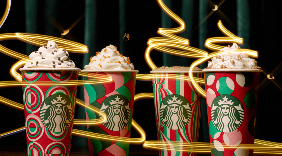 Le Moka \u00e0 la menthe poivr\u00e9e, le Latte au caramel br\u00fbl\u00e9, leLatte glac\u00e9 biscuit au sucre et boisson \u00e0 l\u2019avoine et le Latte au marron pralin\u00e9.