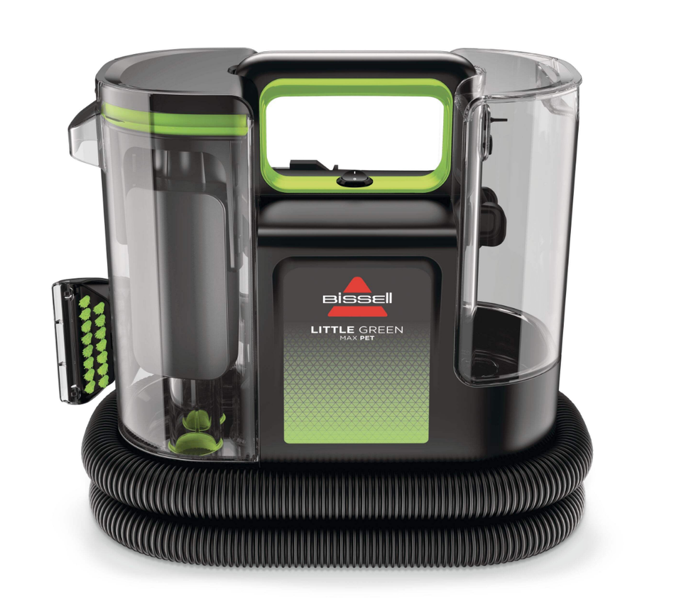 Le nettoyeur portatif \u00e0 fil pour tapis Bissell Little Green Max Pet.