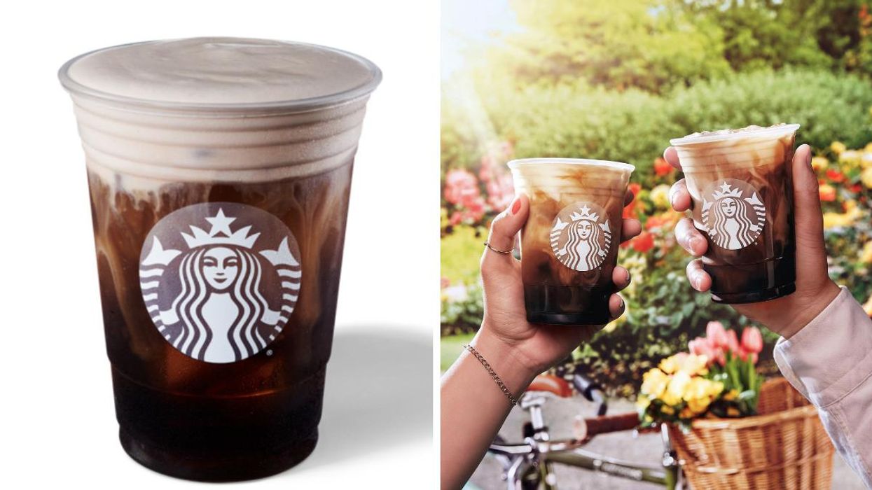 Le nouveau café infusé à froid avec mousse à la crème au chocolat. Droite : Cafés glacés Starbucks.