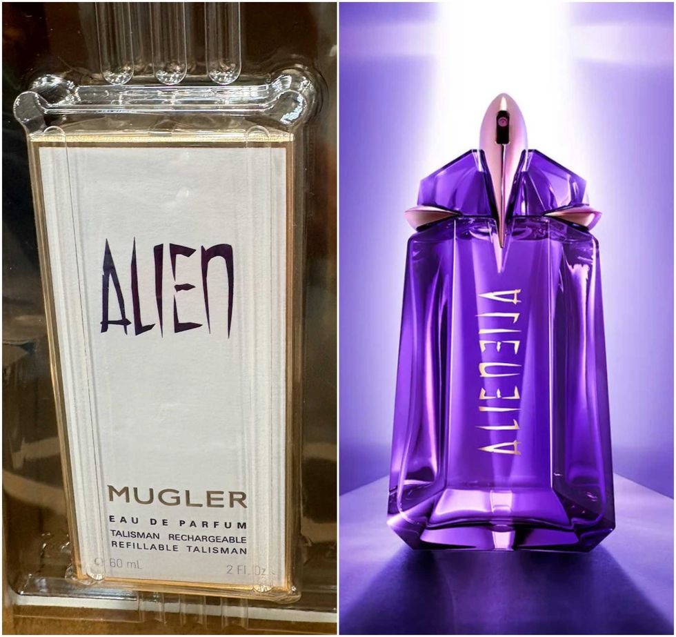 Le parfum Alien de Mugler au Costco. Droite : Le parfum Alien de Mugler sur le site du Sephora.