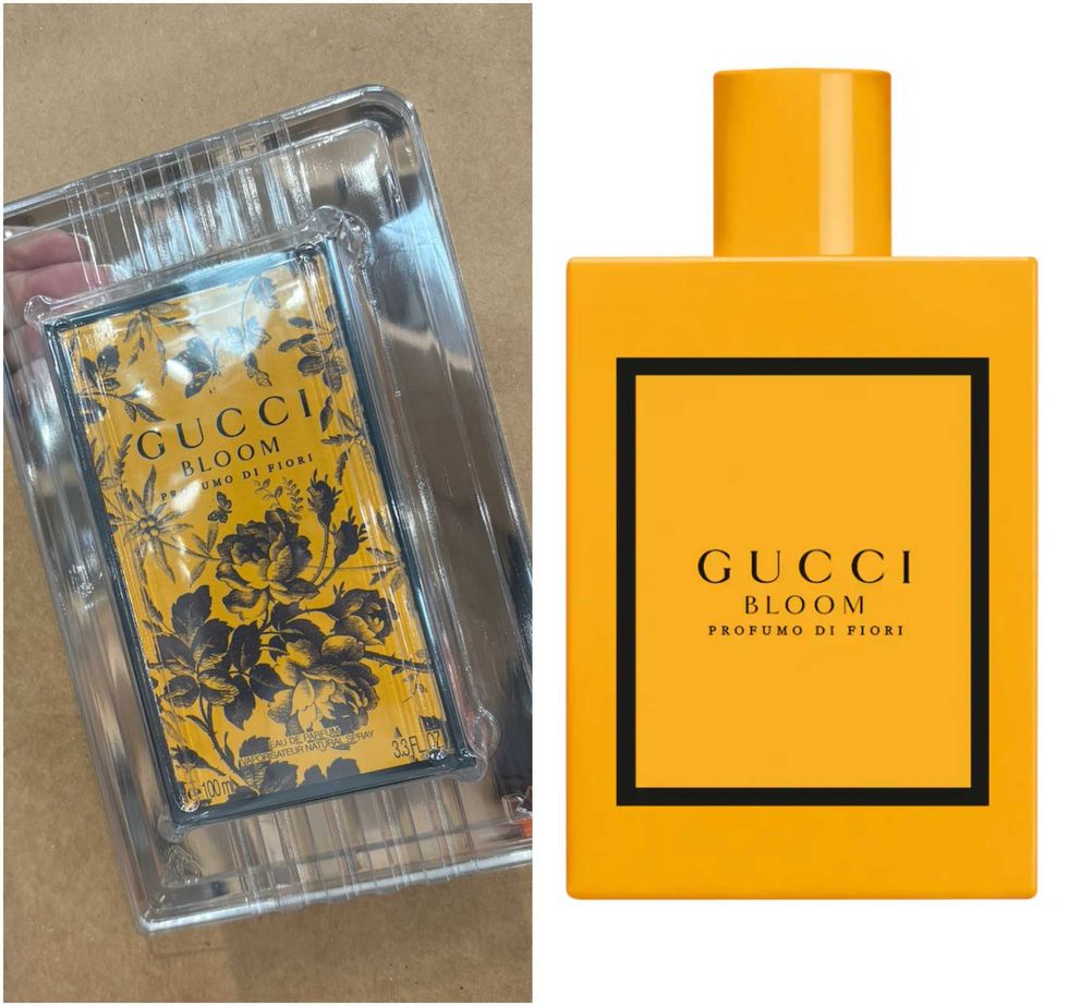 Le parfum Gucci Bloom Profumo di Fiori au Costco. Droite : Le parfum Gucci Bloom Profumo di Fiori sur le site de Sephora.