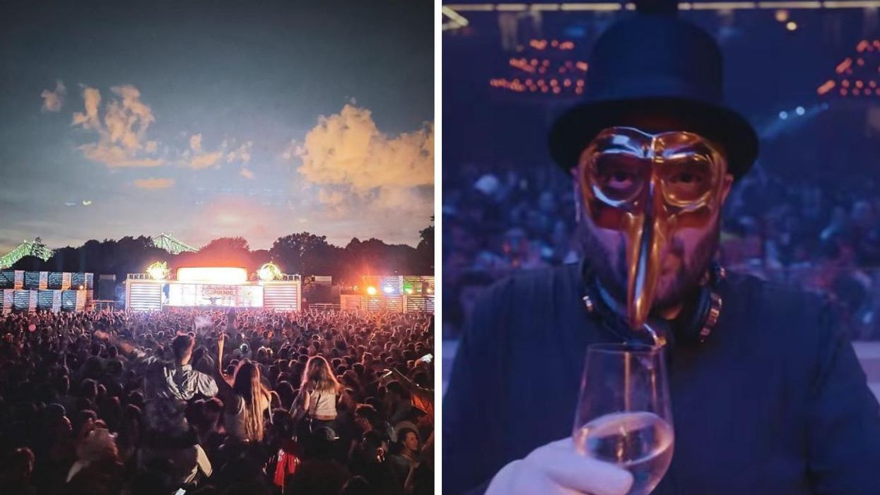 Le Piknic Électronik. Droite : DJ Claptone.