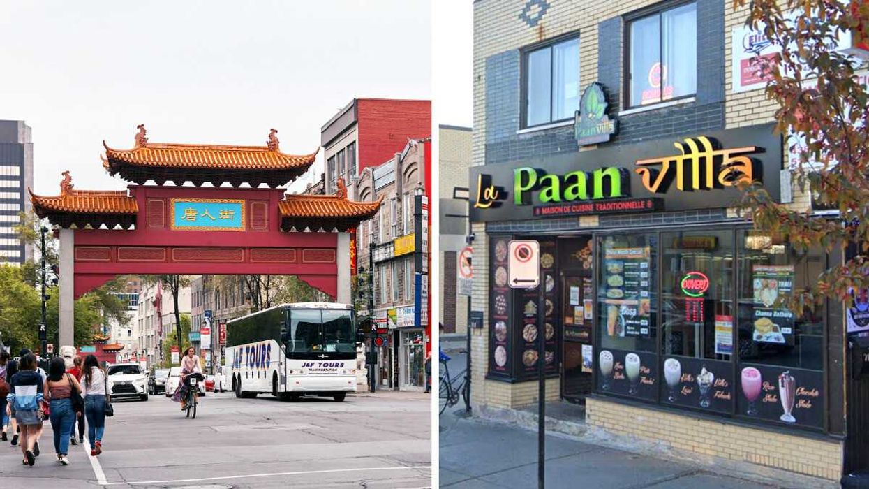 Le quartier chinois à Montréal. Droite : Le Paan Villa.