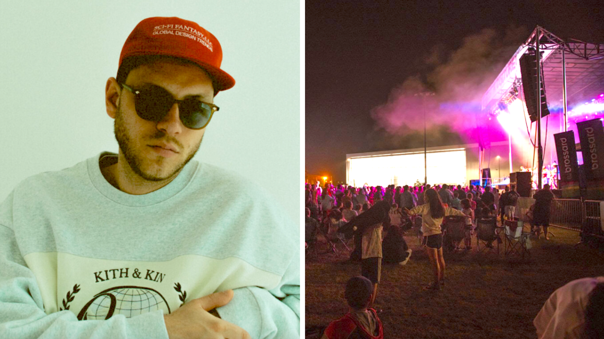 Le rappeur Loud. Droite : Une scène du festival Festin culturel à Brossard.