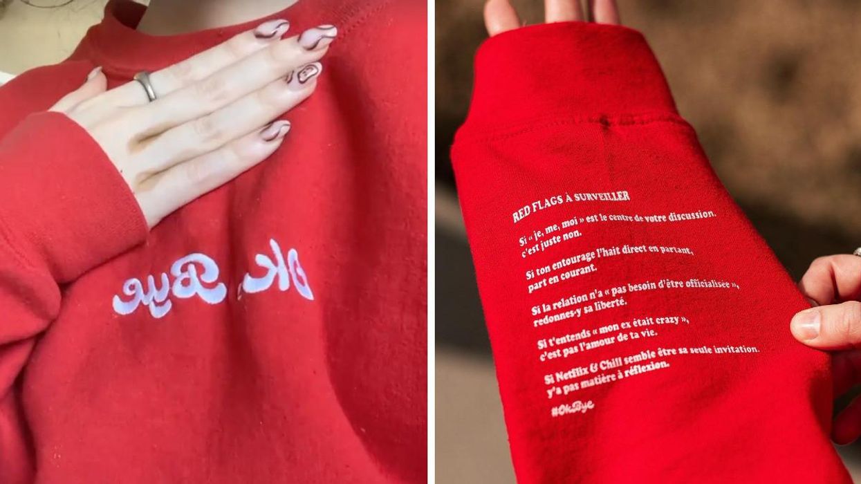Le Red Flags Crewneck de Ok Bye.