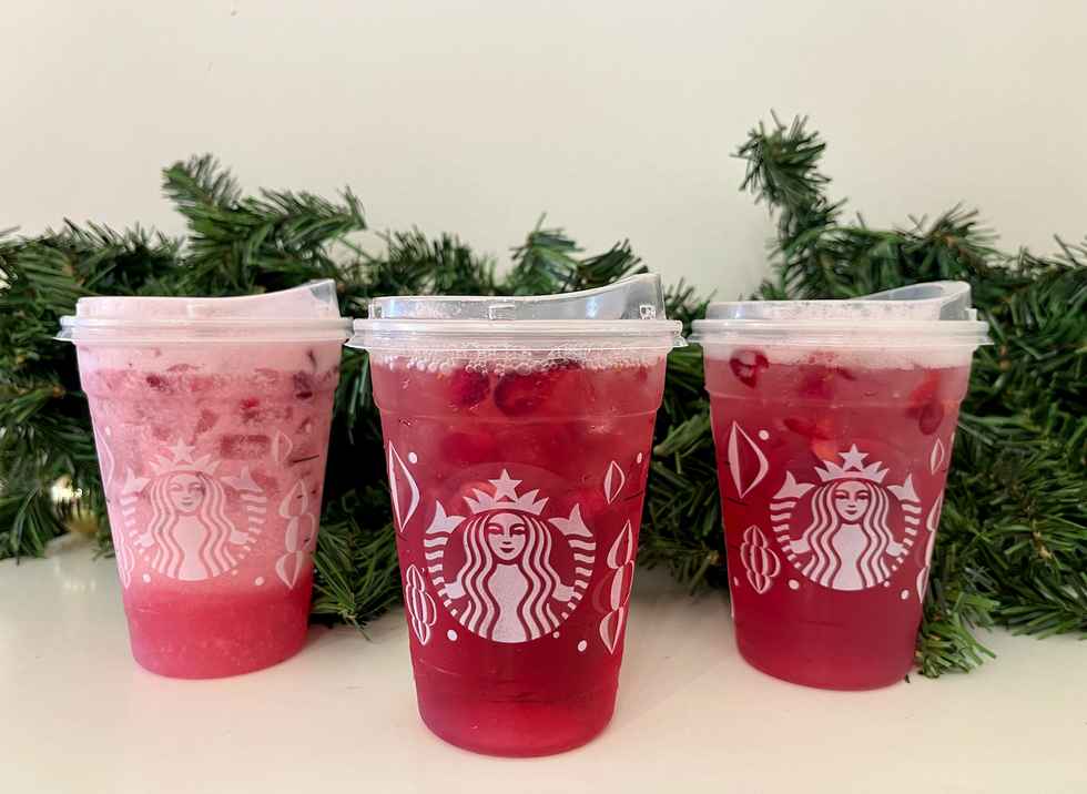 Le Refreshers canneberge et orange \u00e0 la boisson de coco, le Refreshers canneberge et orange, et le Refreshers canneberge et orange \u00e0 la limonade.