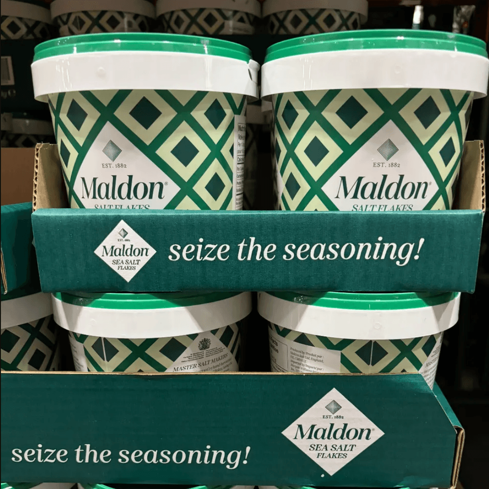 Le sel Maldon vendu dans un entrep\u00f4t Costco.