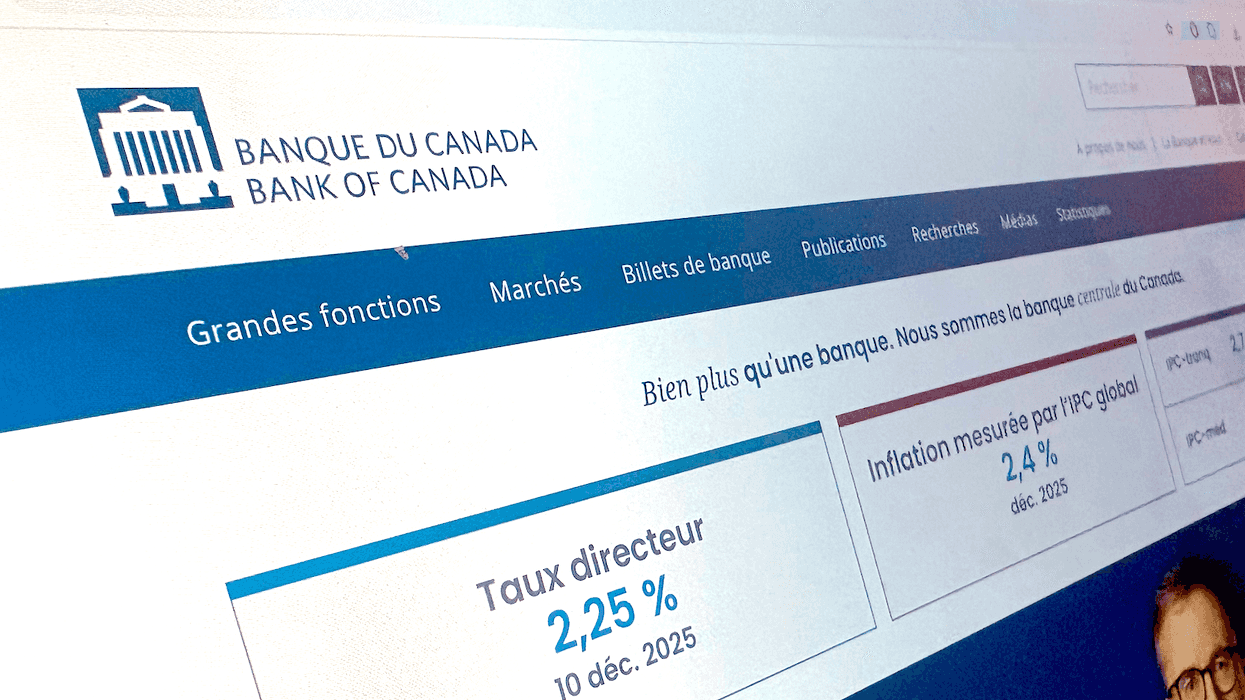 Le site de la Banque du Canada.