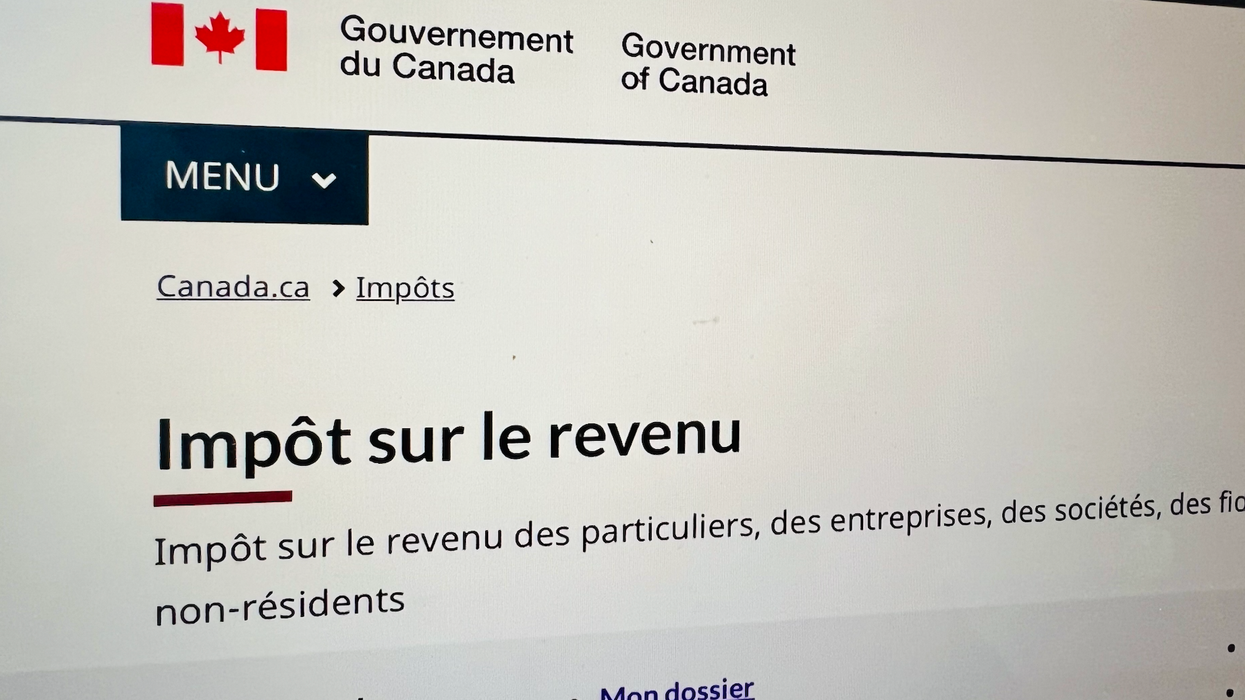 Le site Internet du gouvernement du Canada où il est écrit : Impôt sur le revenu.