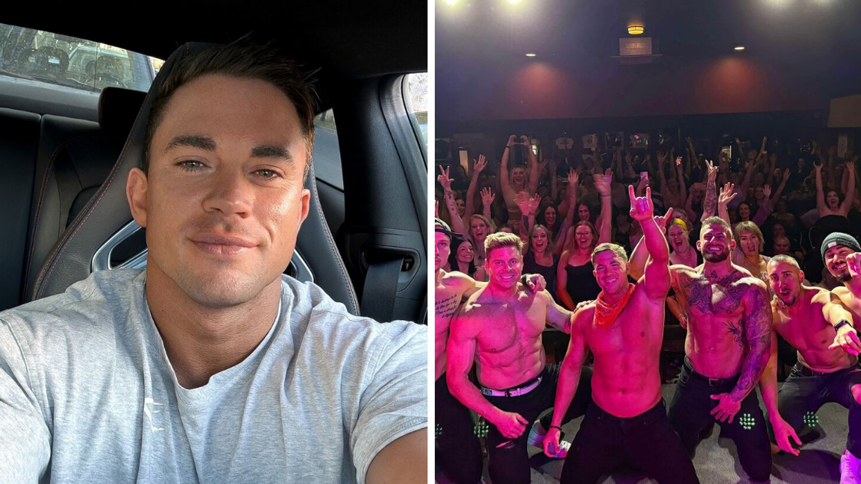 Le sosie de Channing Tatum, Will Parfitt. Droite : La troupe MagicMen Austalia.
