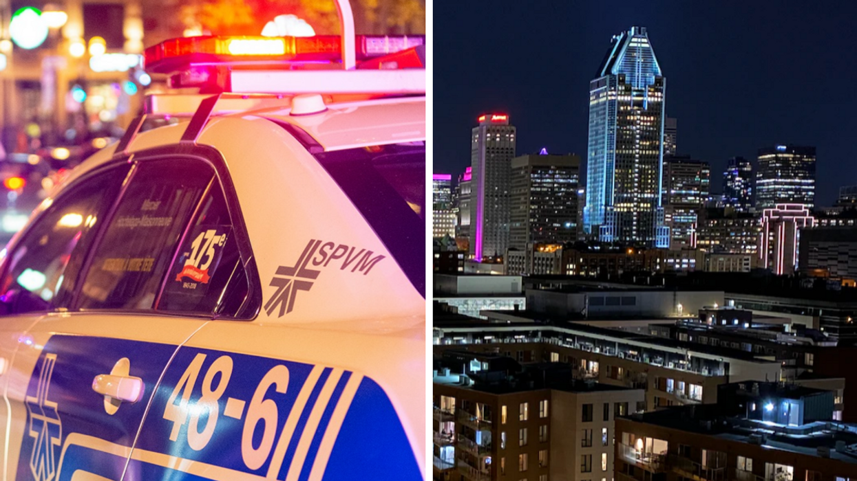 Le SPVM. Droite : Centre-ville de Montréal.