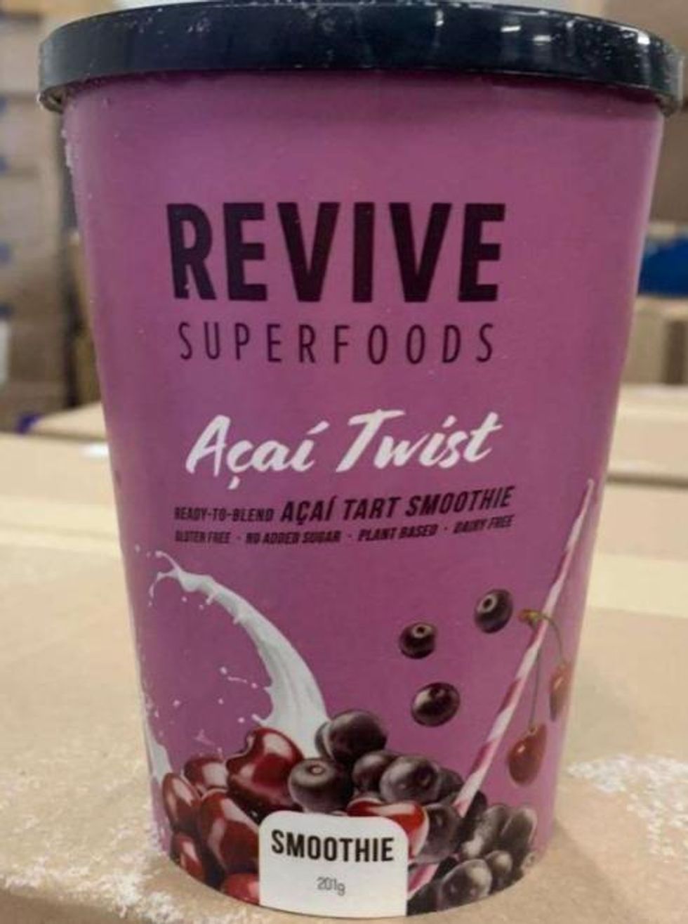 Le \u00ab A\u00e7a\u00ed Twist Smoothie \u00bb qui fait partie du rappel.