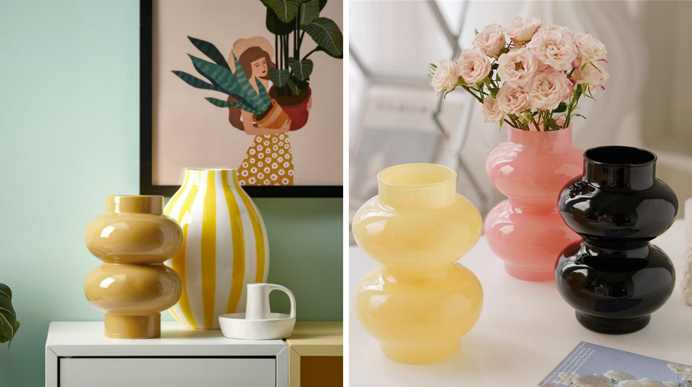 Le vase vendu chez IKEA. Droite : Les vases vendu sur Amazon Canada.