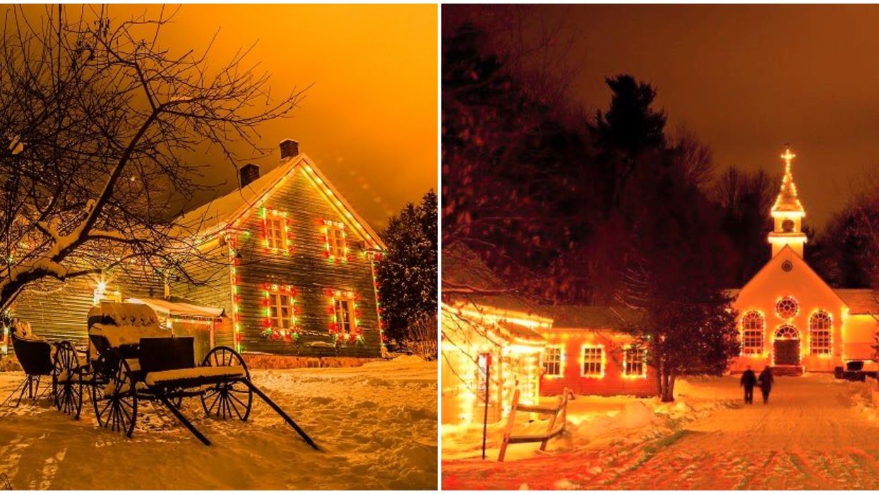 Le Village Québécois d'Antan Son parcours illuminé à 1 h de Montréal revient pour Noël Narcity Le Village Québécois d'Antan Son parcours illuminé à 1 h de Montréal revient pour Noël Narcity
