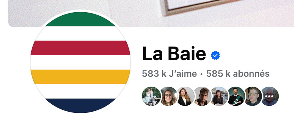 Le vrai compte Facebook de La Baie.