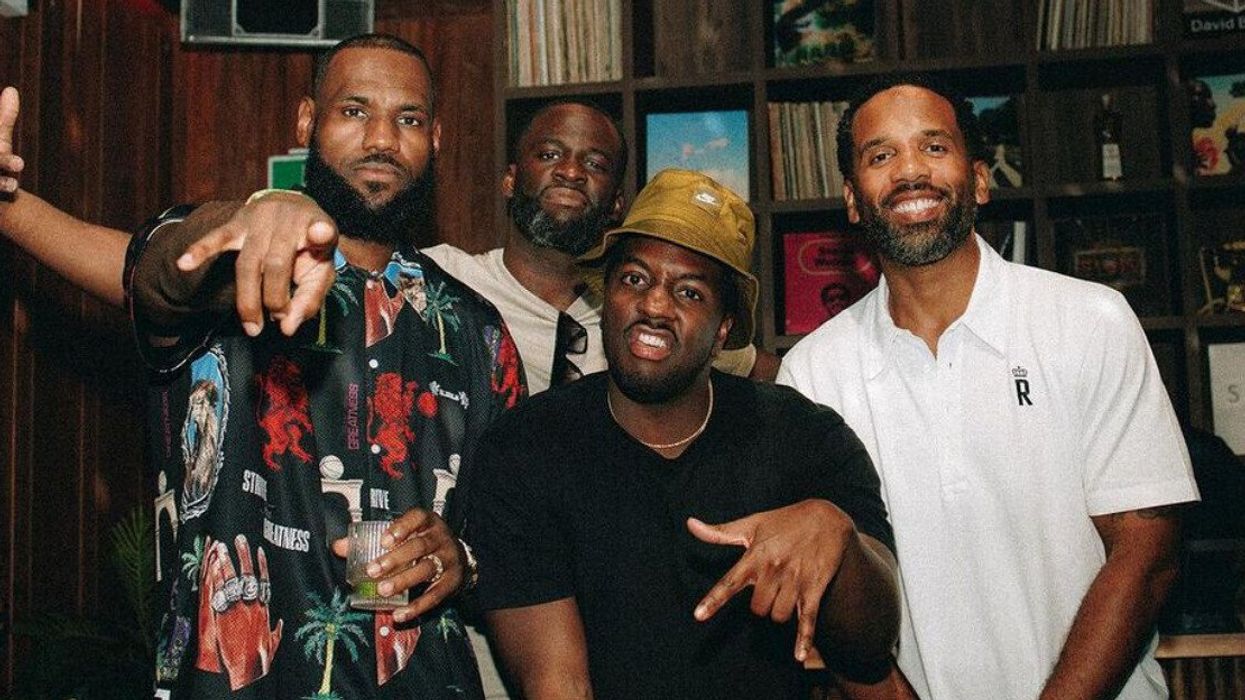 Lebron James, left, and friends at Kissa in Toronto.