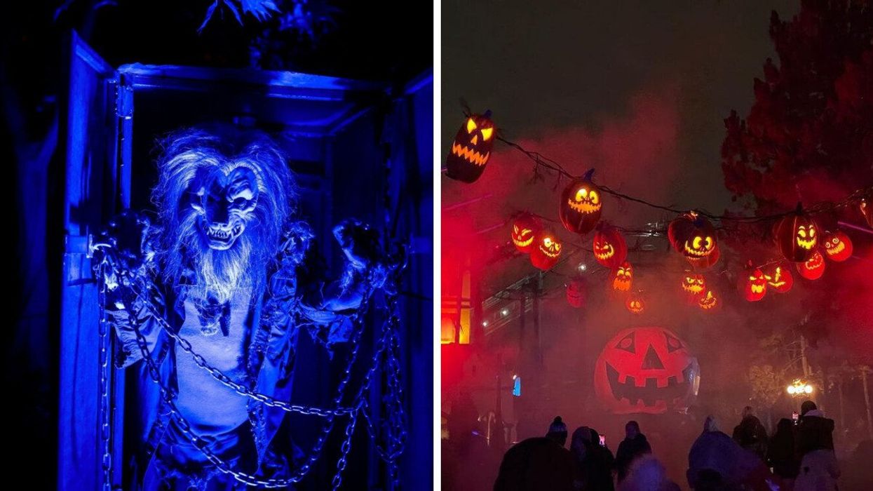 Legends of Horror at Casa Loma in Toronto. RIght: Halloween Haunt at Canada's Wonderland.