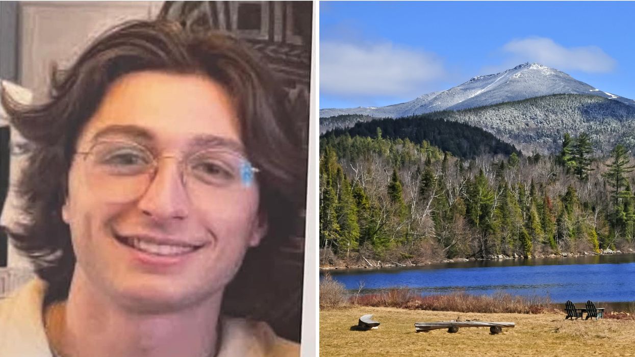 Léo Dufour. Droite : une montagne des Adirondacks.